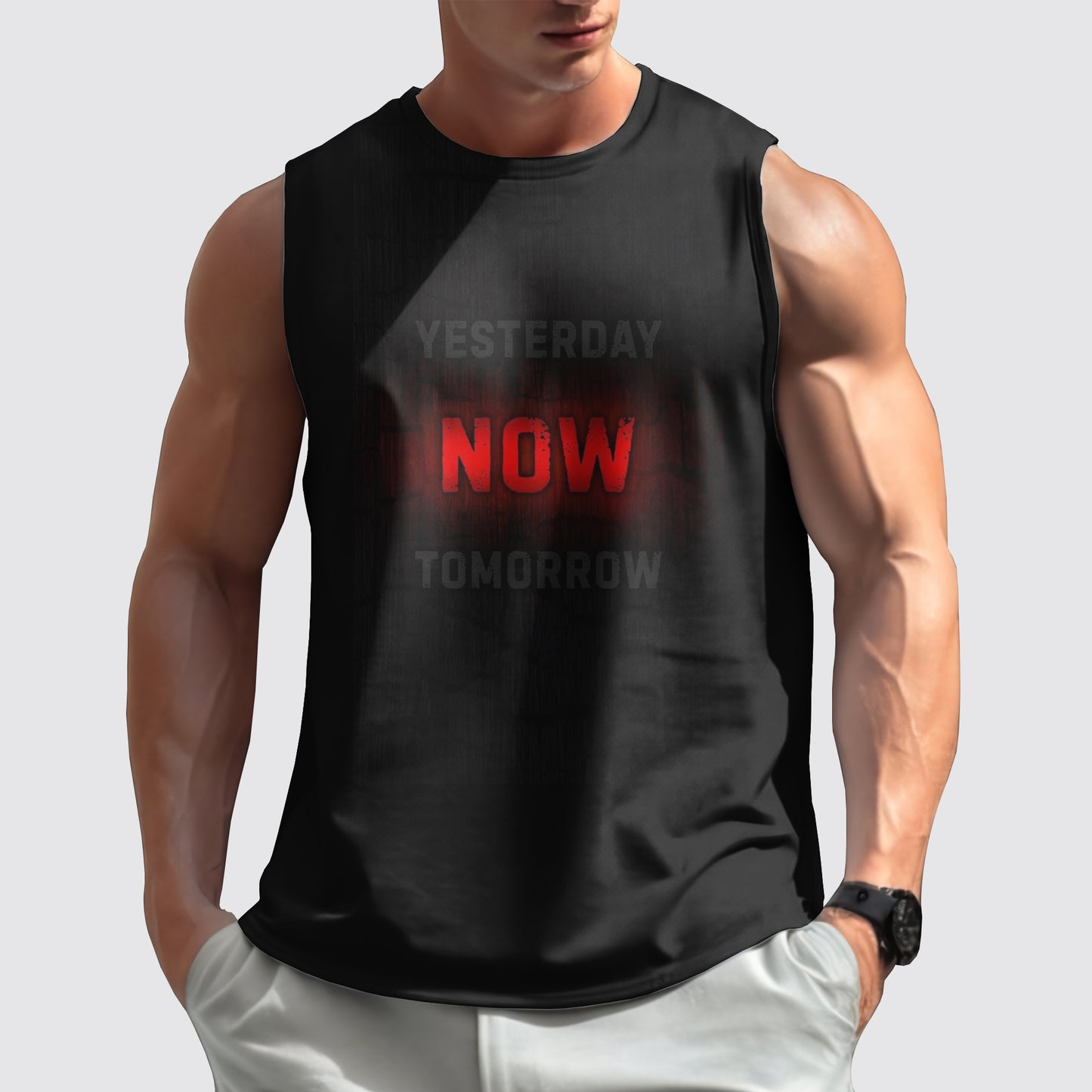 Gym-Ready Round Neck Tank Top- AA05735