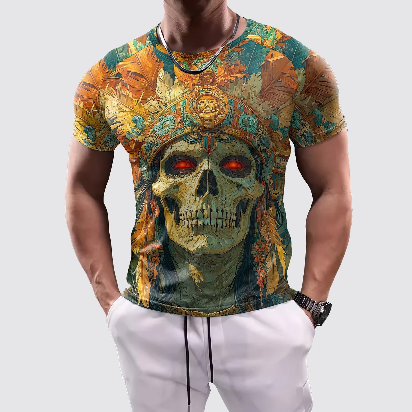 Skull 3D Tight-Fitting Tee- AA06022