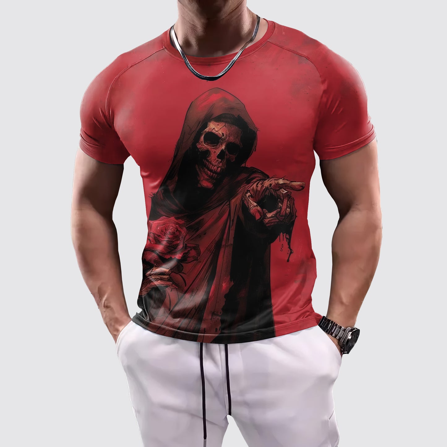 Skull 3D Tight-Fitting Tee- AA06028