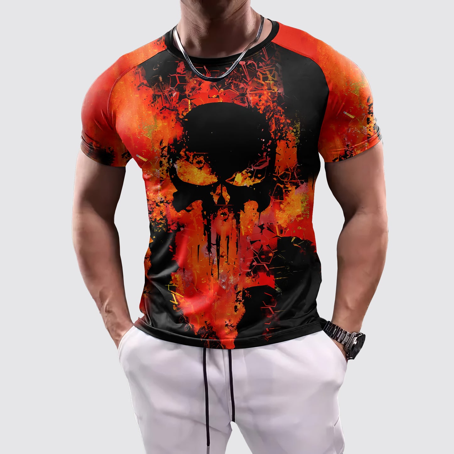 Skull 3D Tight-Fitting Tee- AA06030