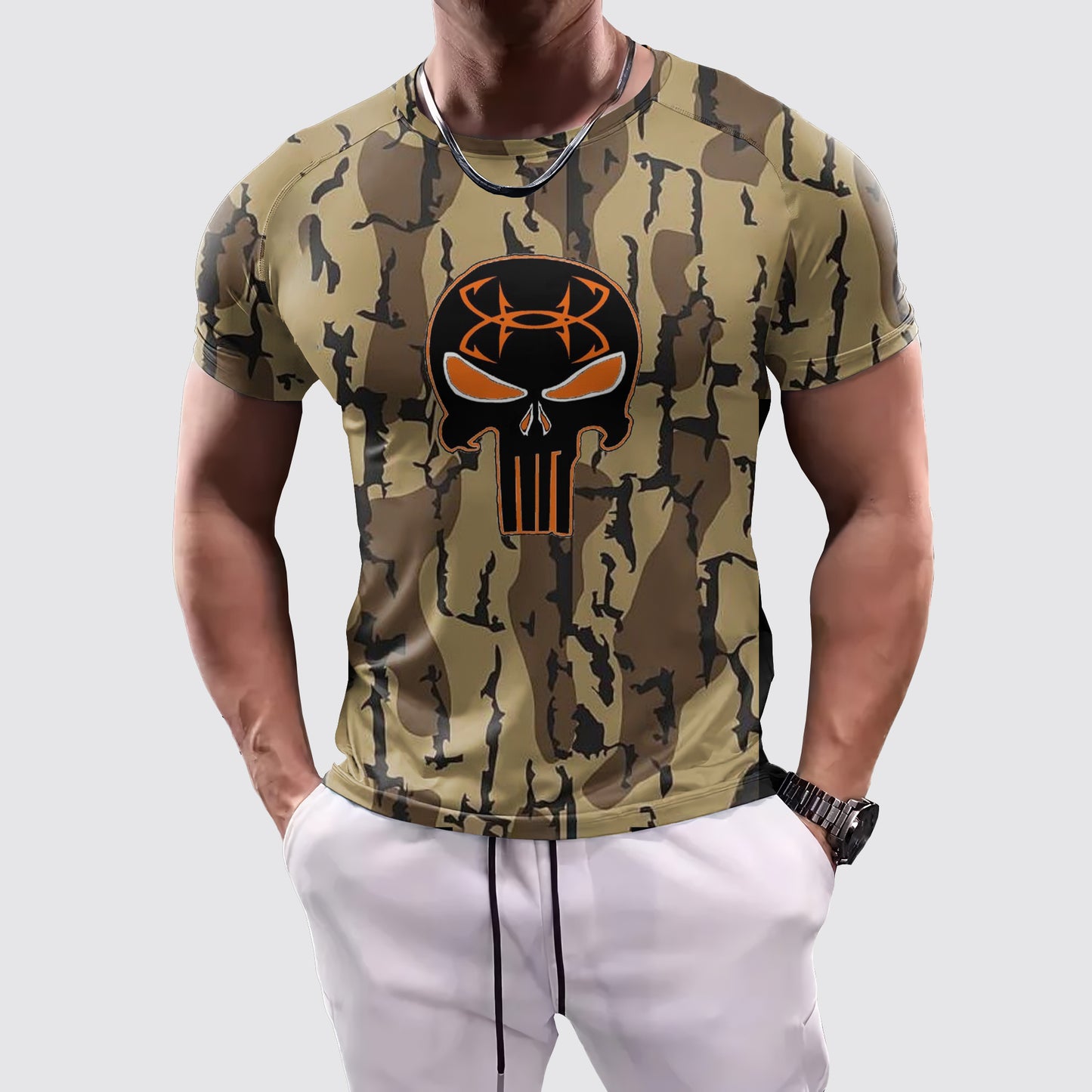 Skull 3D Tight-Fitting Tee- AA06040