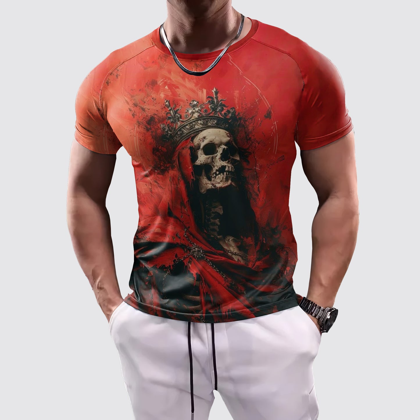 Skull 3D Tight-Fitting Tee- AA06053