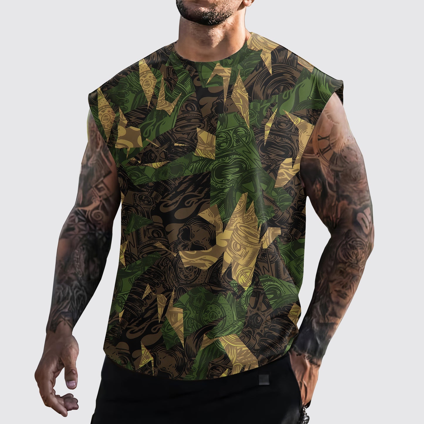 Urban Camo Cut-Off Tank- AA06453