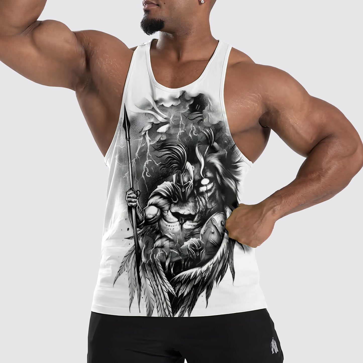 Warrior Spirit 3D Tank Top – Fierce Battle Artwork for Gym Warriors- AA06456
