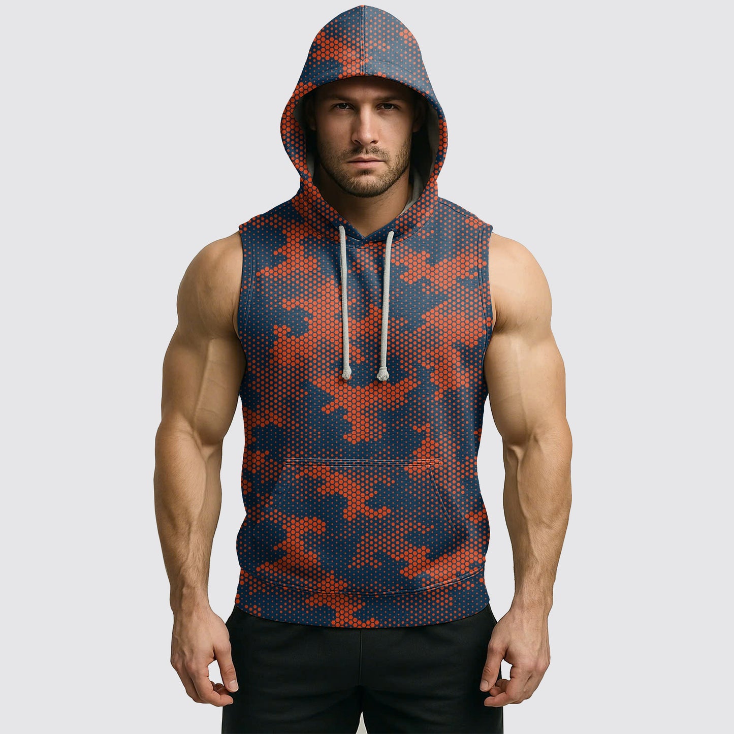 Men's Camo Sleeveless Hoodie- AA06605