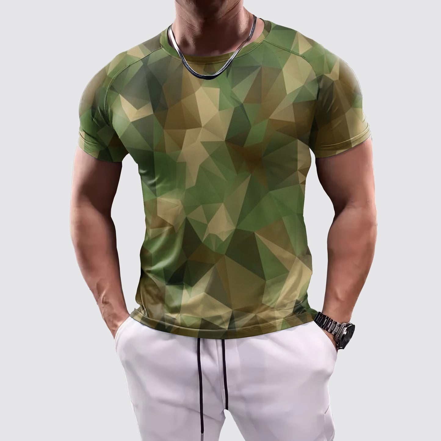 Camo Tight-Fitting Tee- AA07802