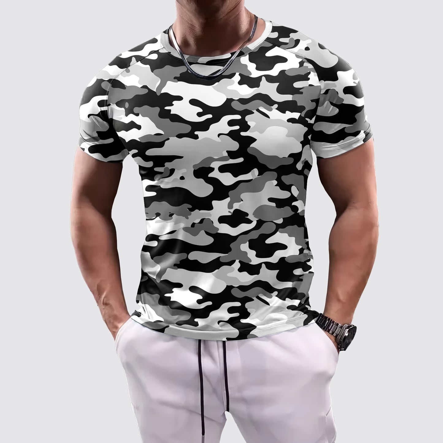 Camo Tight-Fitting Tee- AA07808