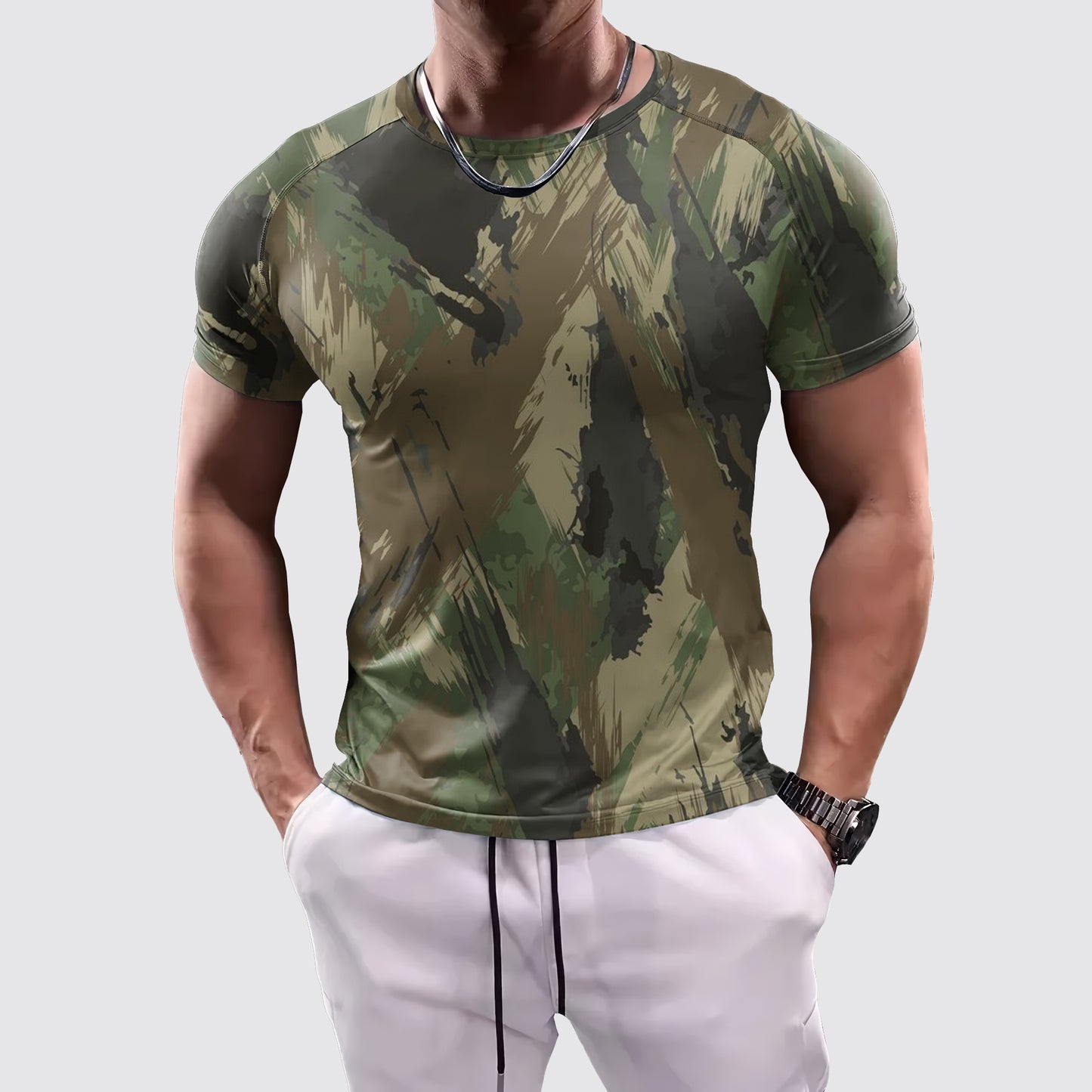 Camo Tight-Fitting Tee- AA07810