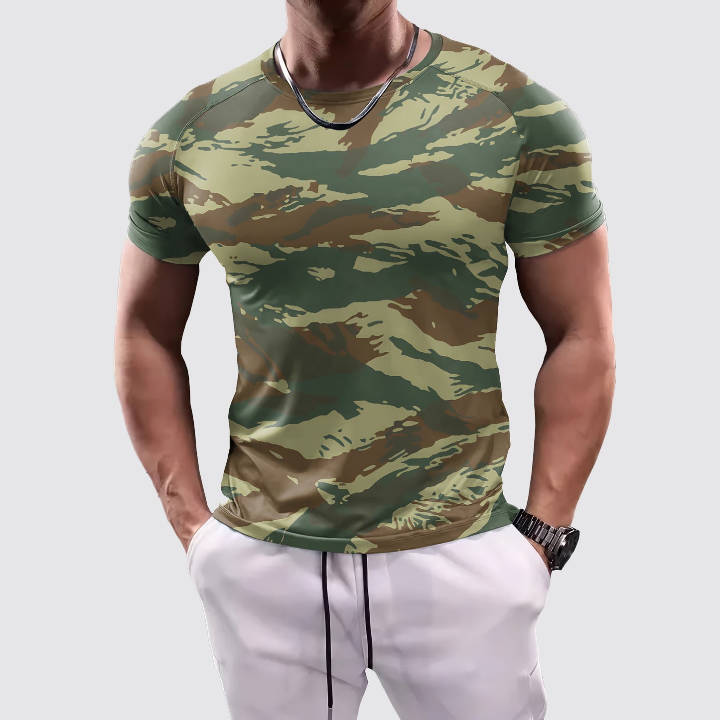 Camo Tight-Fitting Tee- AA07827