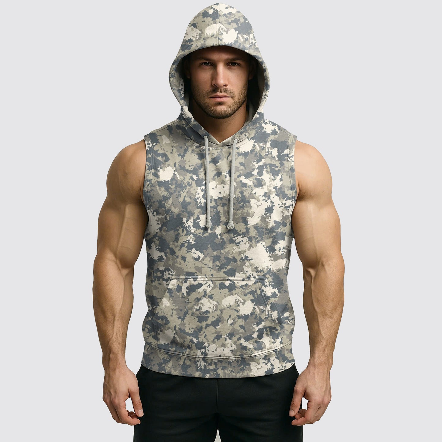 Men's Camo Sleeveless Hoodie- AA08252