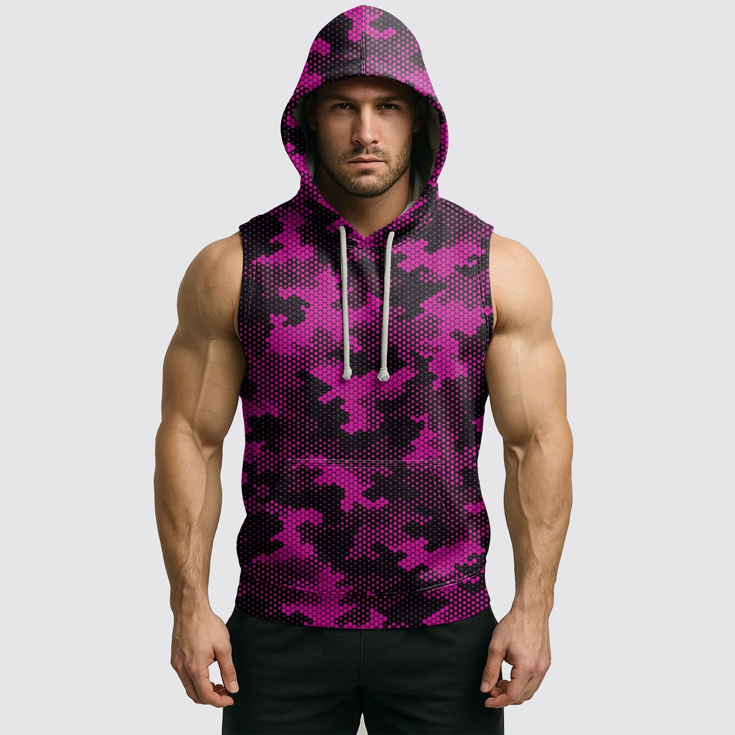 Men's Camo Sleeveless Hoodie- AA08255