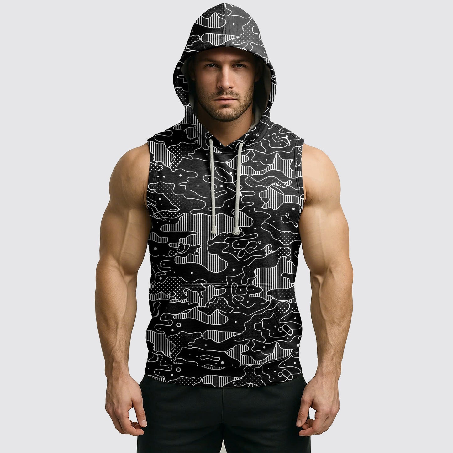 Men's Camo Sleeveless Hoodie- AA08258