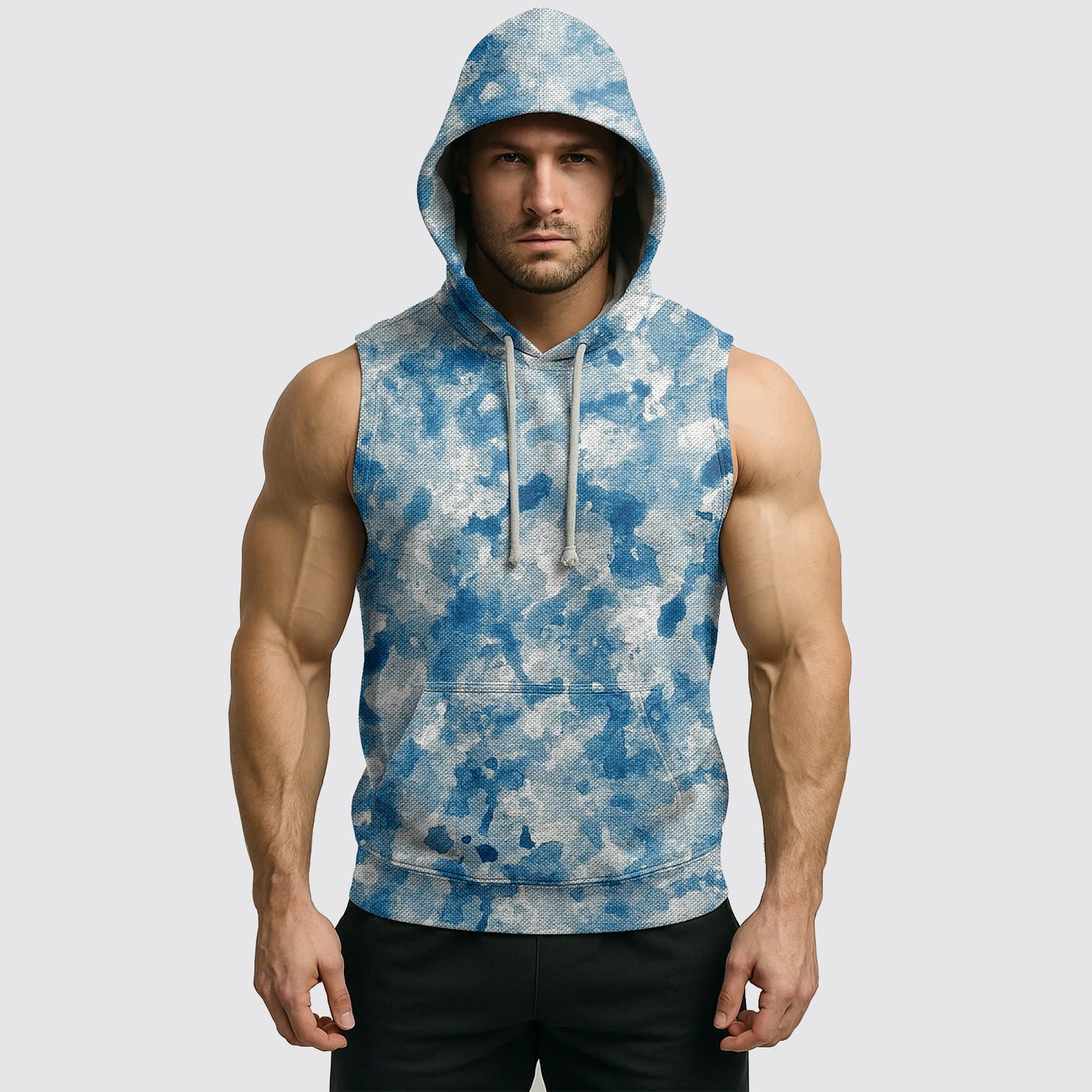 Men's Camo Sleeveless Hoodie- AA08260