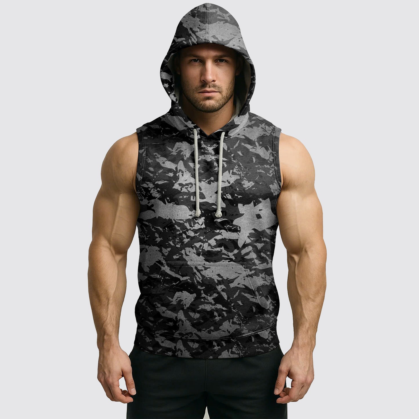 Men's Camo Sleeveless Hoodie- AA08261