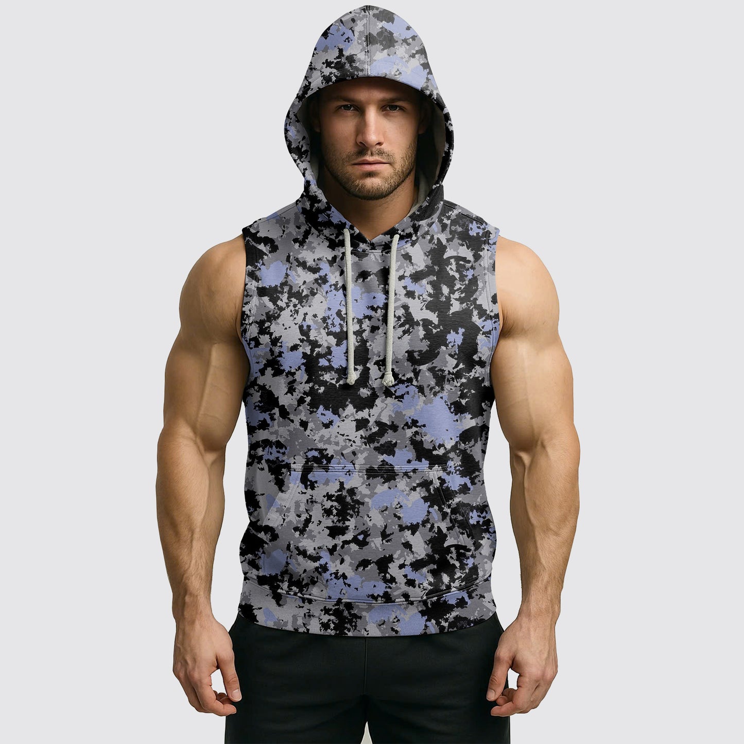 Men's Camo Sleeveless Hoodie- AA08262