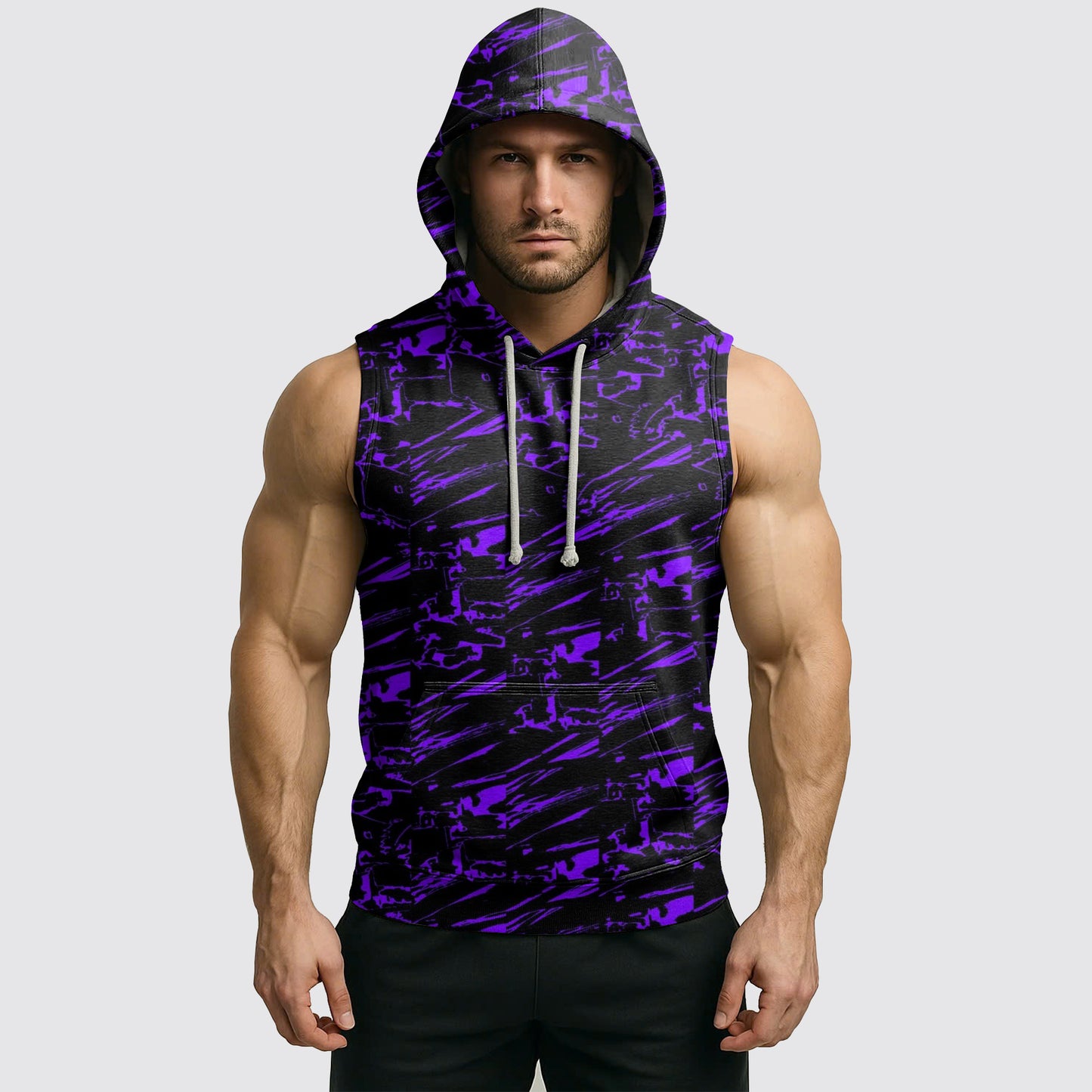 Men's Camo Sleeveless Hoodie- AA08265