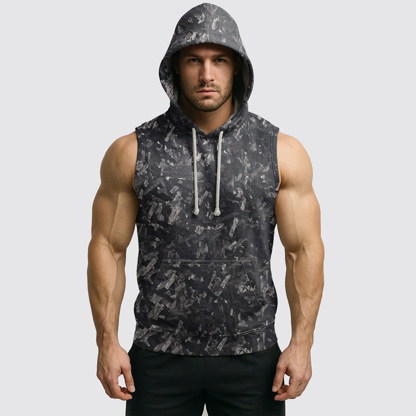 Men's Camo Sleeveless Hoodie- AA08266