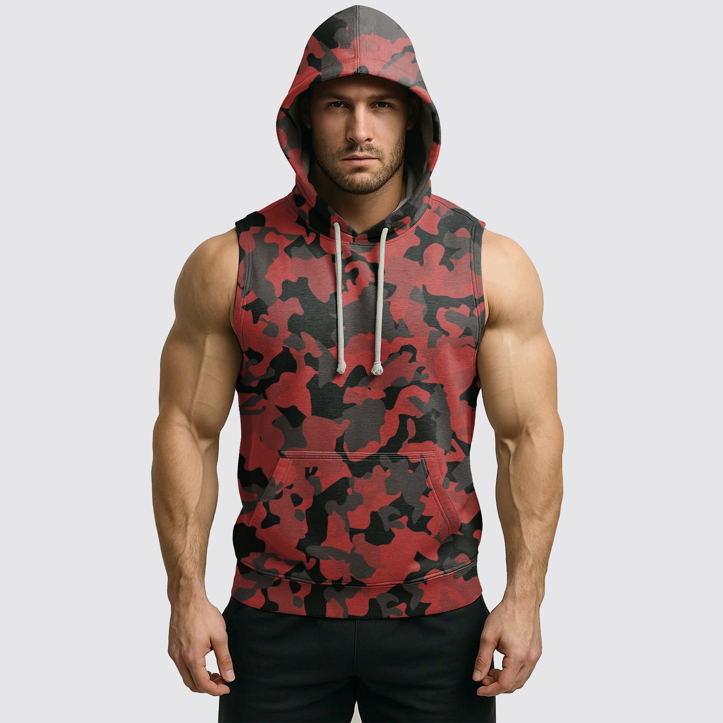 Men's Camo Sleeveless Hoodie- AA08270