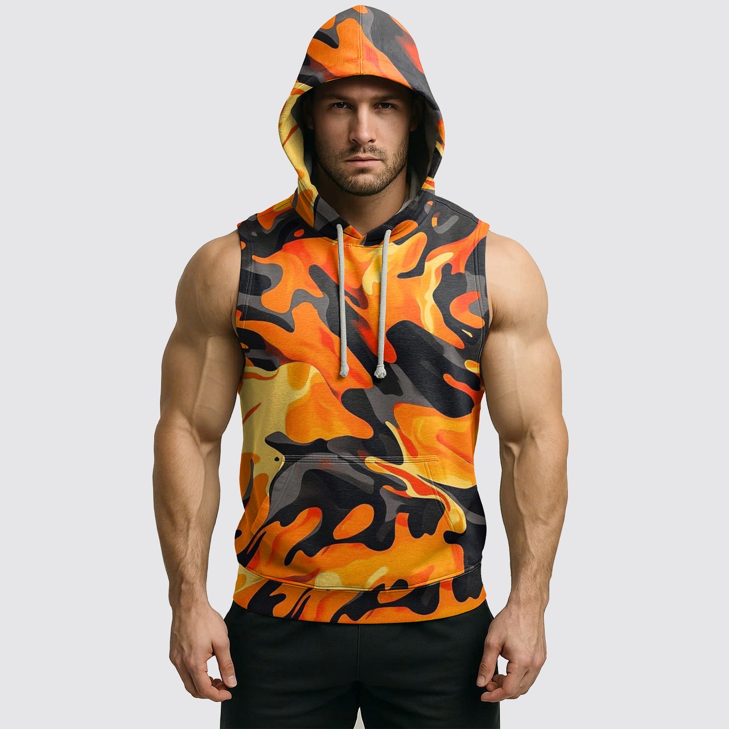 Men's Camo Sleeveless Hoodie- AA08273