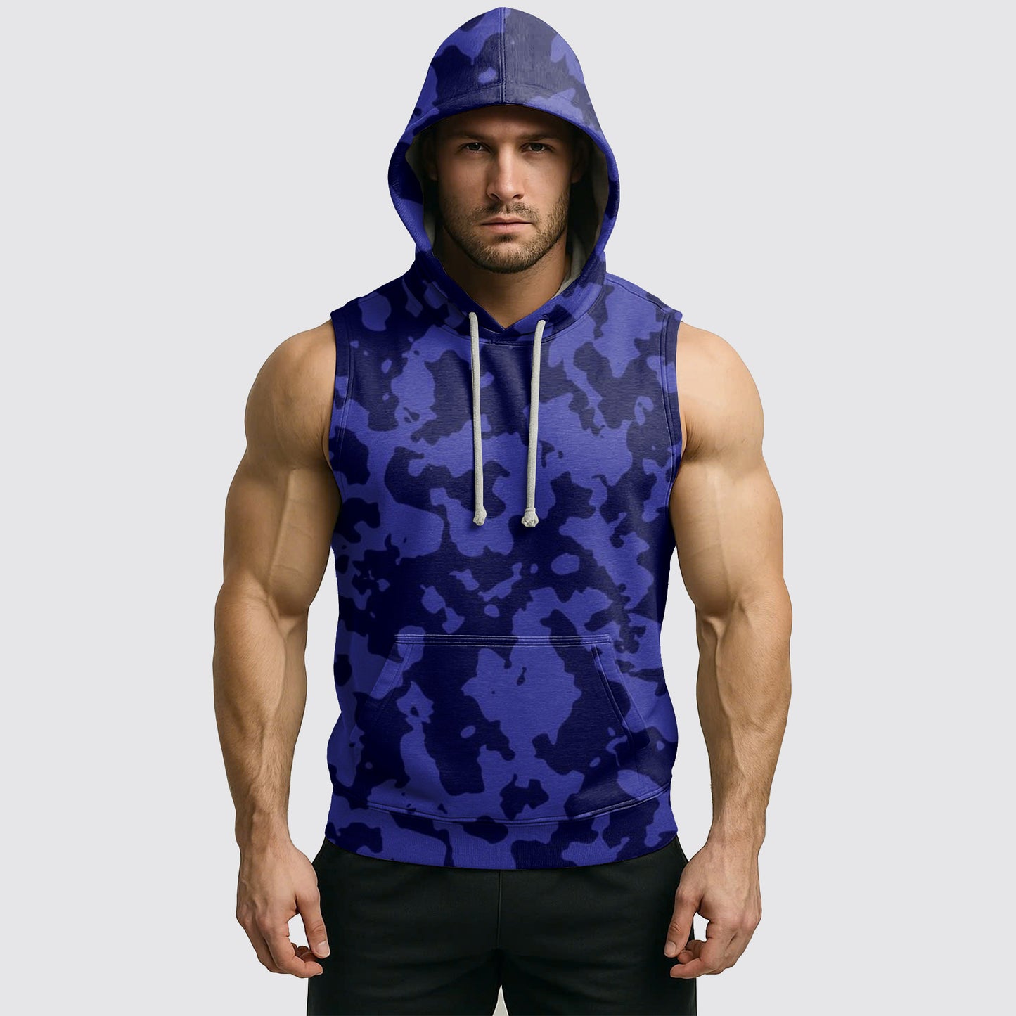 Men's Camo Sleeveless Hoodie- AA08275