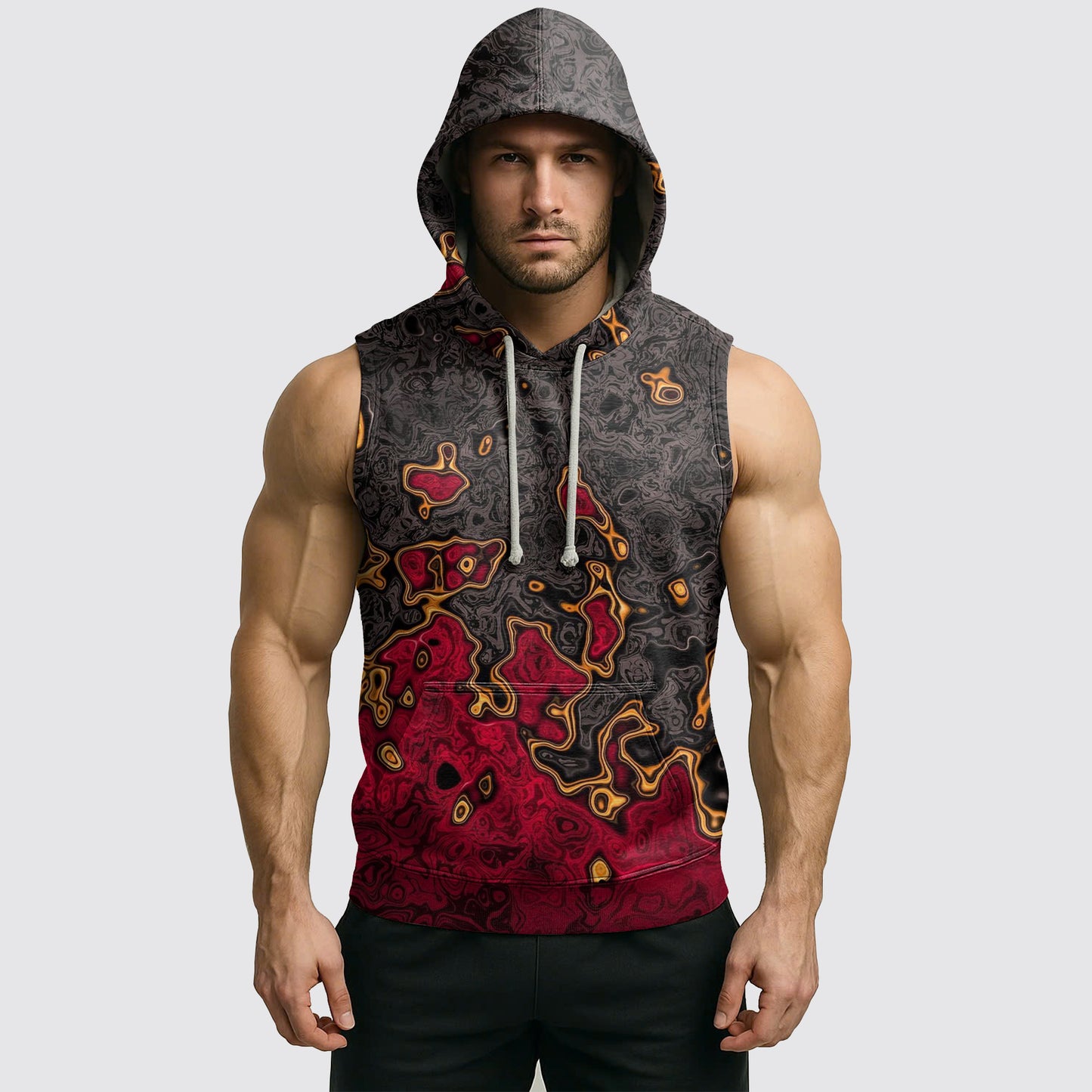 Men's Camo Sleeveless Hoodie- AA08276