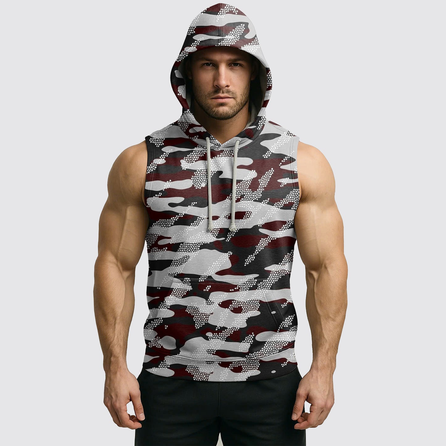 Men's Camo Sleeveless Hoodie- AA08281
