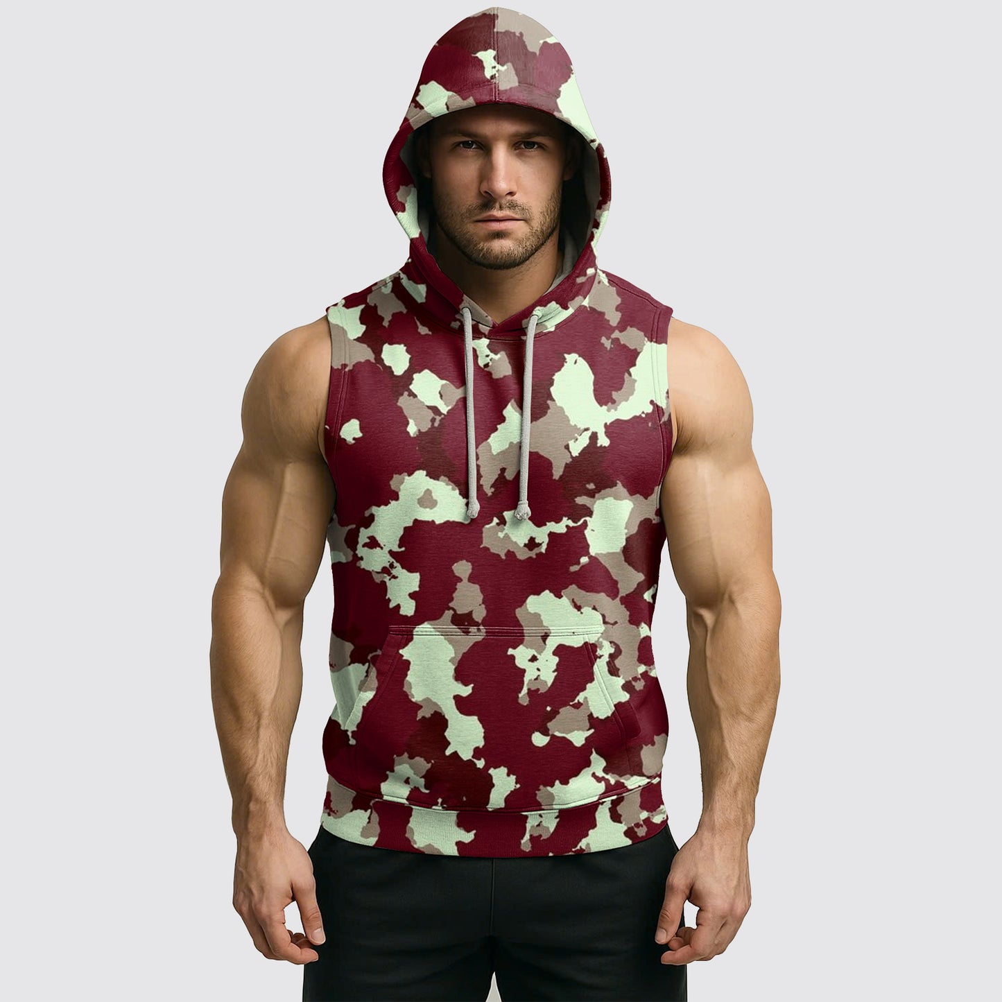 Men's Camo Sleeveless Hoodie- AA08284