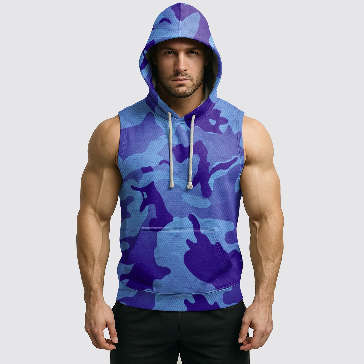 Men's Camo Sleeveless Hoodie- AA08287