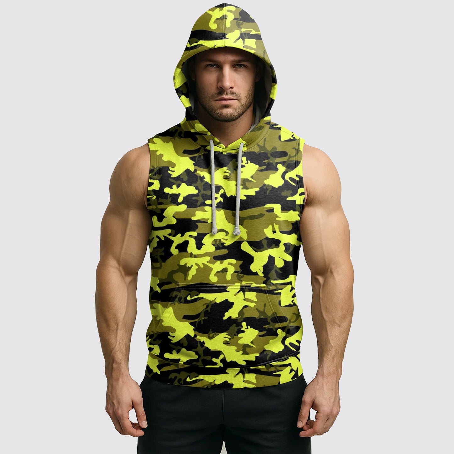 Men's Camo Sleeveless Hoodie- AA08290