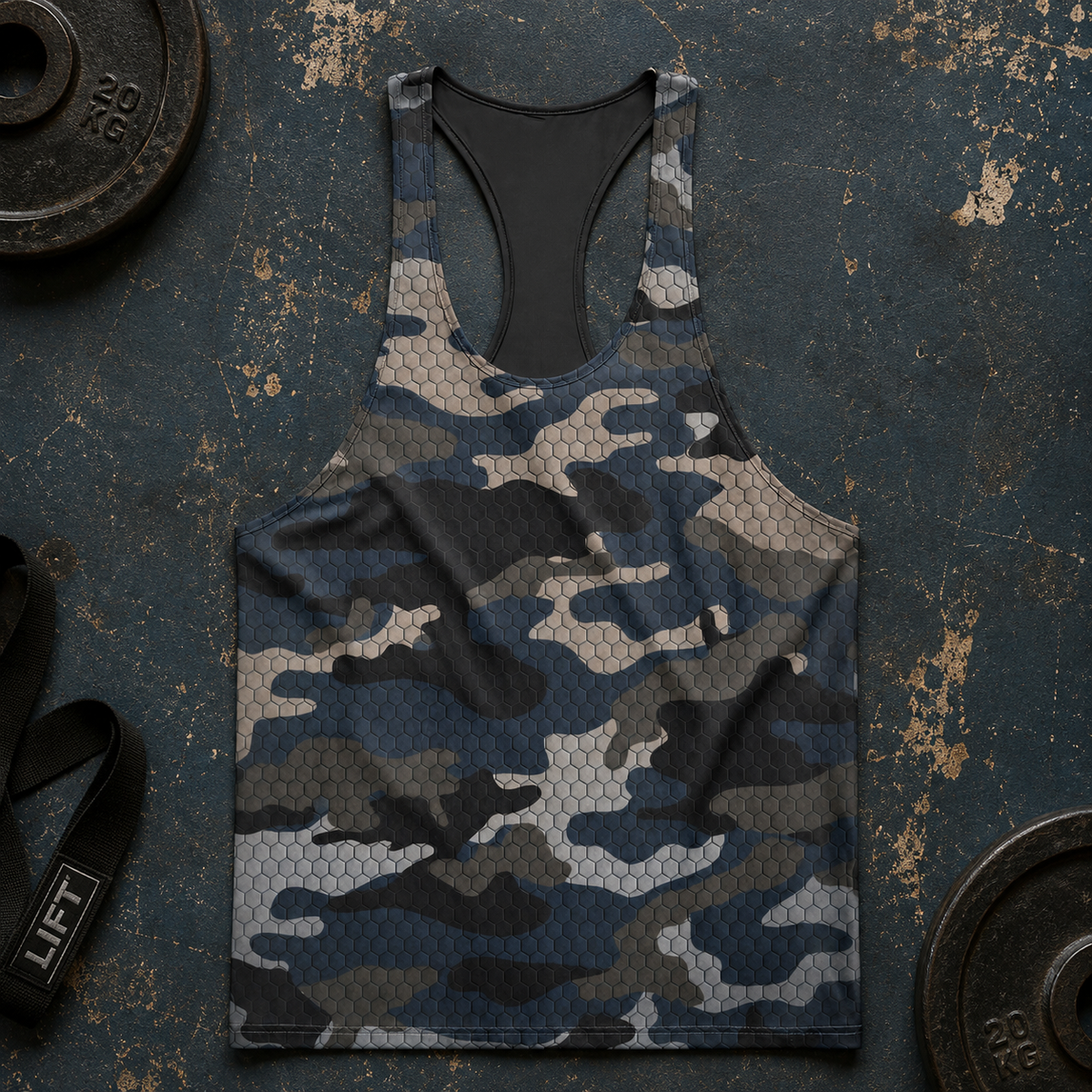 Camo Racerback Tank Top – Tactical Strength for Bodybuilders- TT03196