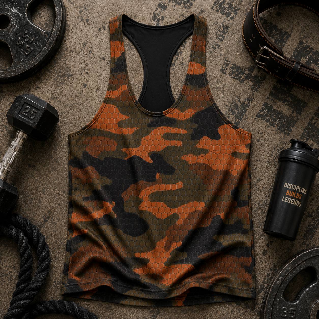 Camo Racerback Tank Top – Tactical Strength for Bodybuilders- TT03194