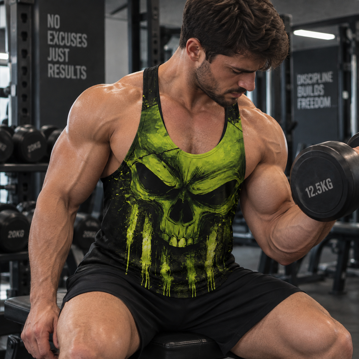 Skull 3D Racerback Tank Top- TT03155