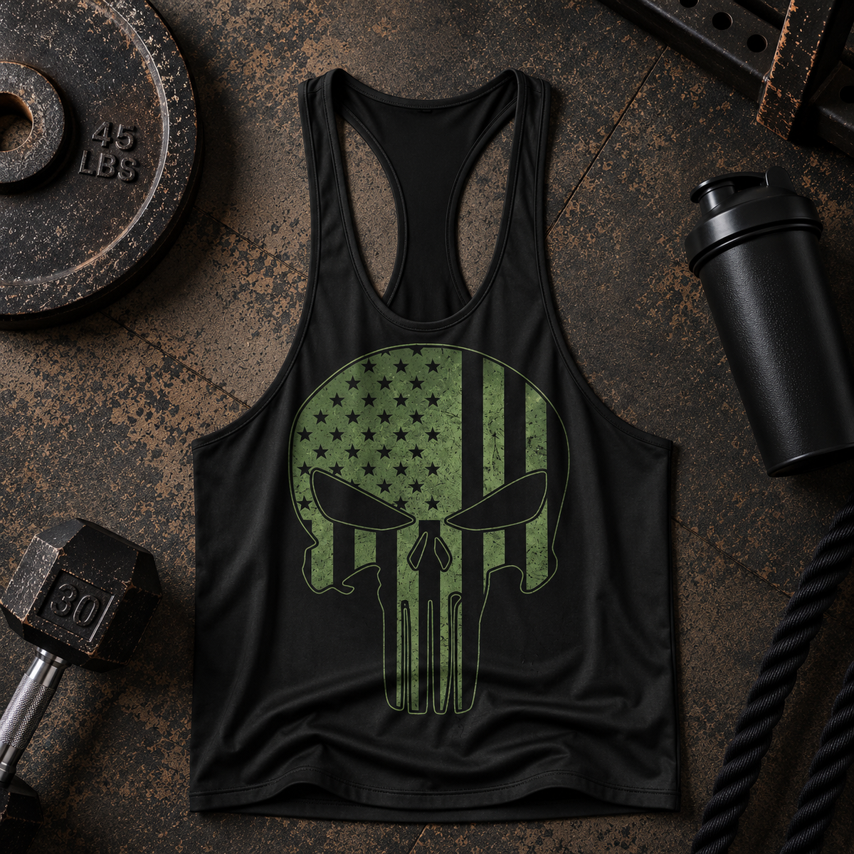 Skull 3D Racerback Tank Top- TT03183