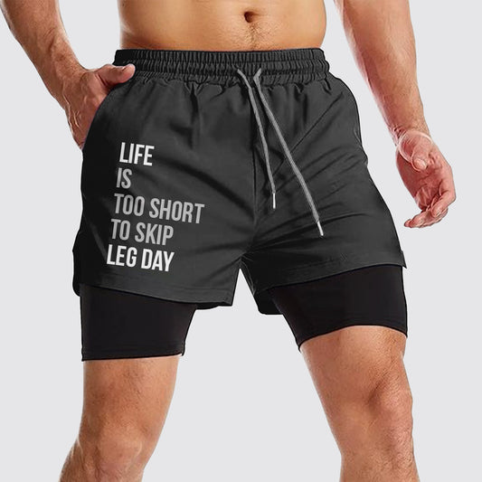 Double Layer Performance Shorts: Your Gym Training Essential!- AA01056