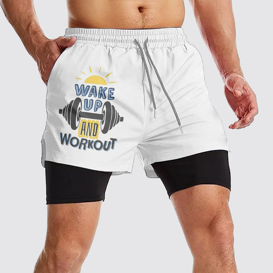 Double Layer Performance Shorts: Your Gym Training Essential!- AA01084