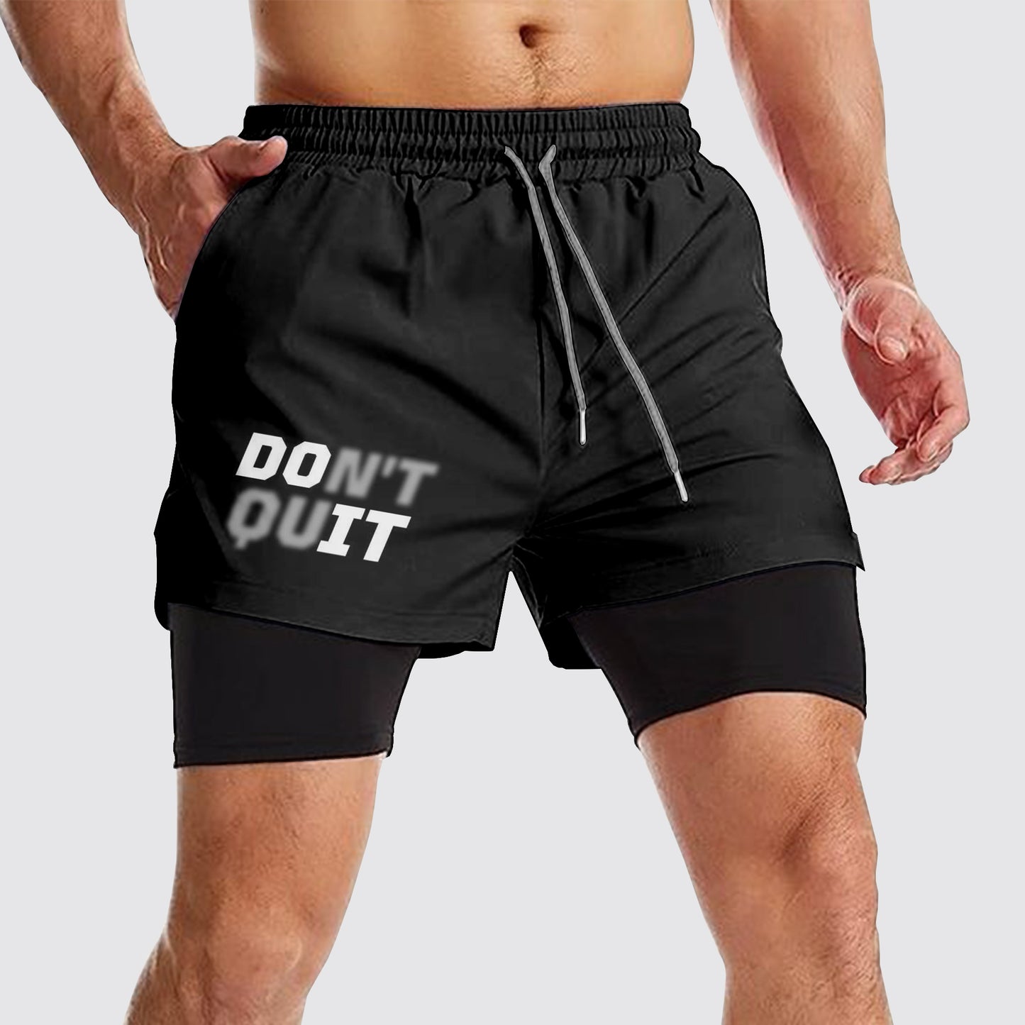 Double Layer Performance Shorts: Your Gym Training Essential!- AA01090