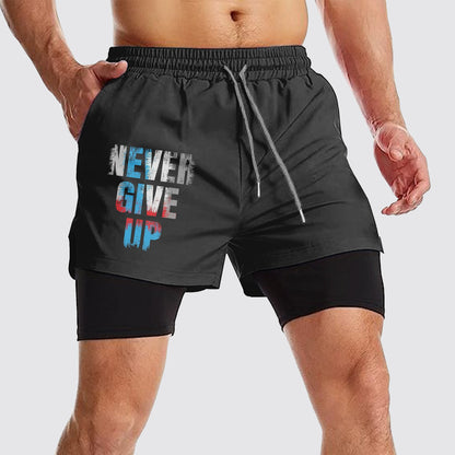 Double Layer Performance Shorts: Your Gym Training Essential!- AA01092