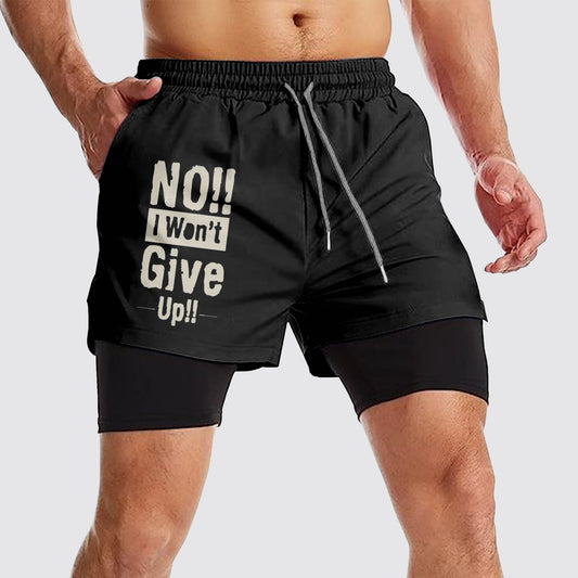 Double Layer Performance Shorts: Your Gym Training Essential!- AA01093