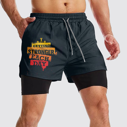 Double Layer Performance Shorts: Your Gym Training Essential!- AA01094