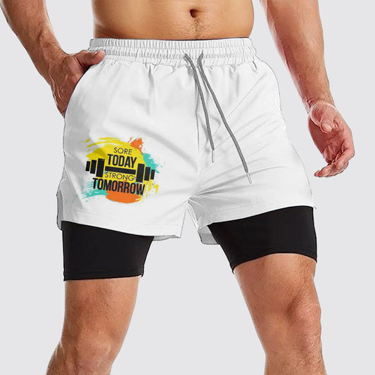 Double Layer Performance Shorts: Your Gym Training Essential!- AA01096