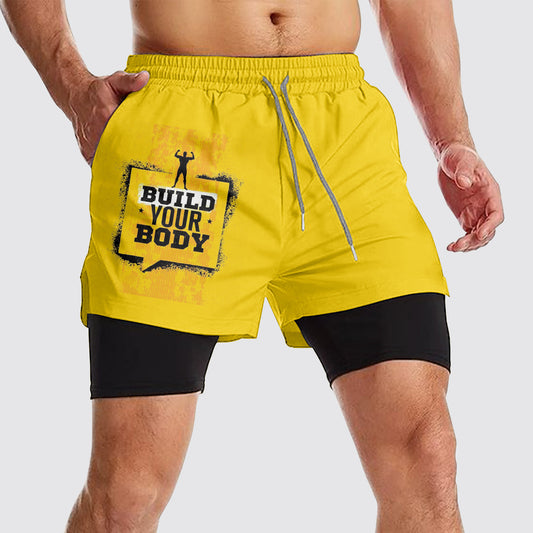 Double Layer Performance Shorts: Your Gym Training Essential!- AA01099