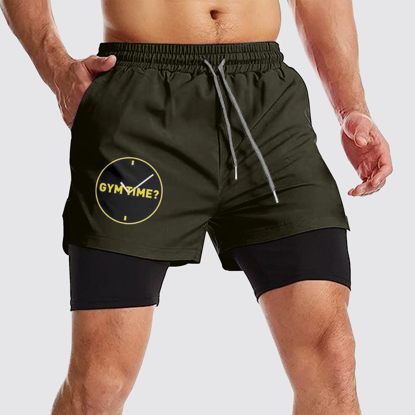 Double Layer Performance Shorts: Your Gym Training Essential!- AA01100