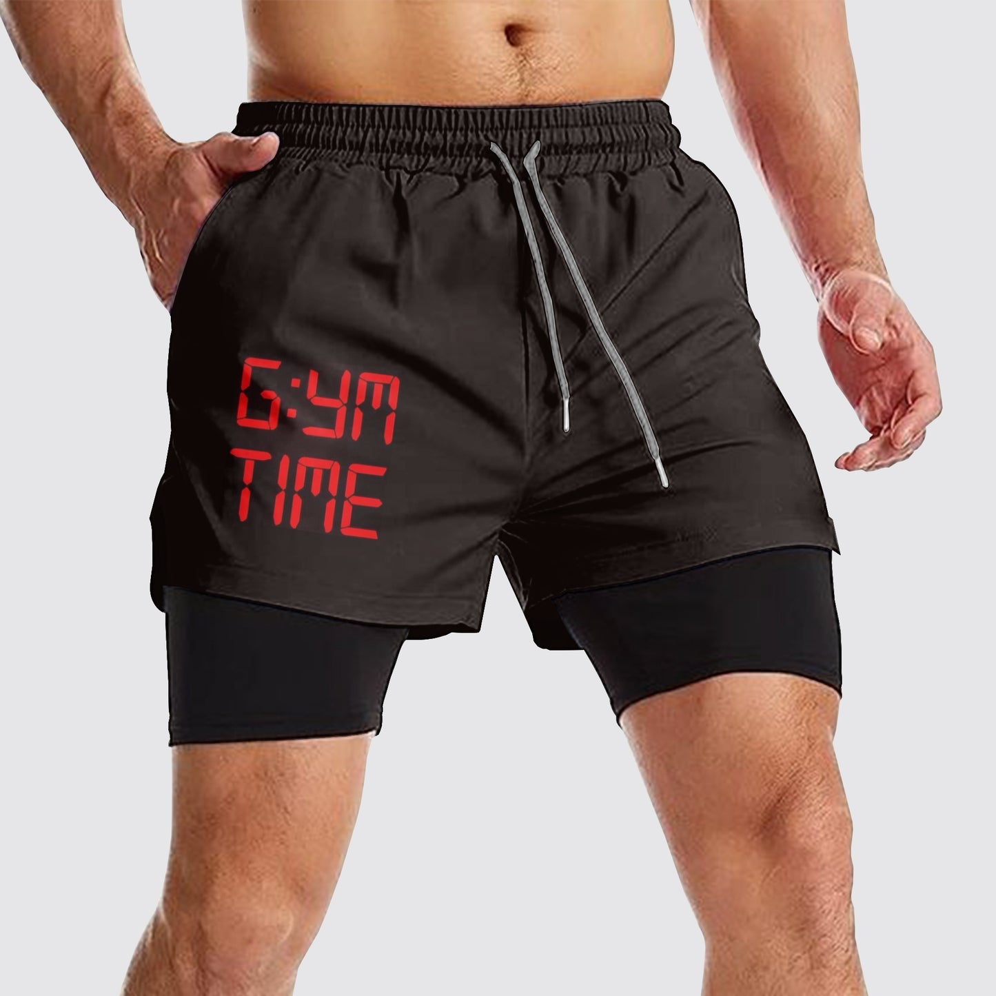 Double Layer Performance Shorts: Your Gym Training Essential!- AA01101