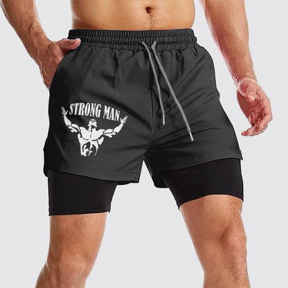 Double Layer Performance Shorts: Your Gym Training Essential!- AA01105