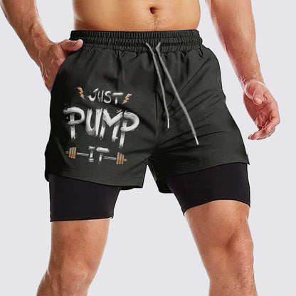 Double Layer Performance Shorts: Your Gym Training Essential!- AA01112