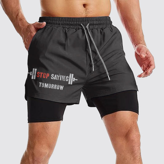 Double Layer Performance Shorts: Your Gym Training Essential!- AA01118