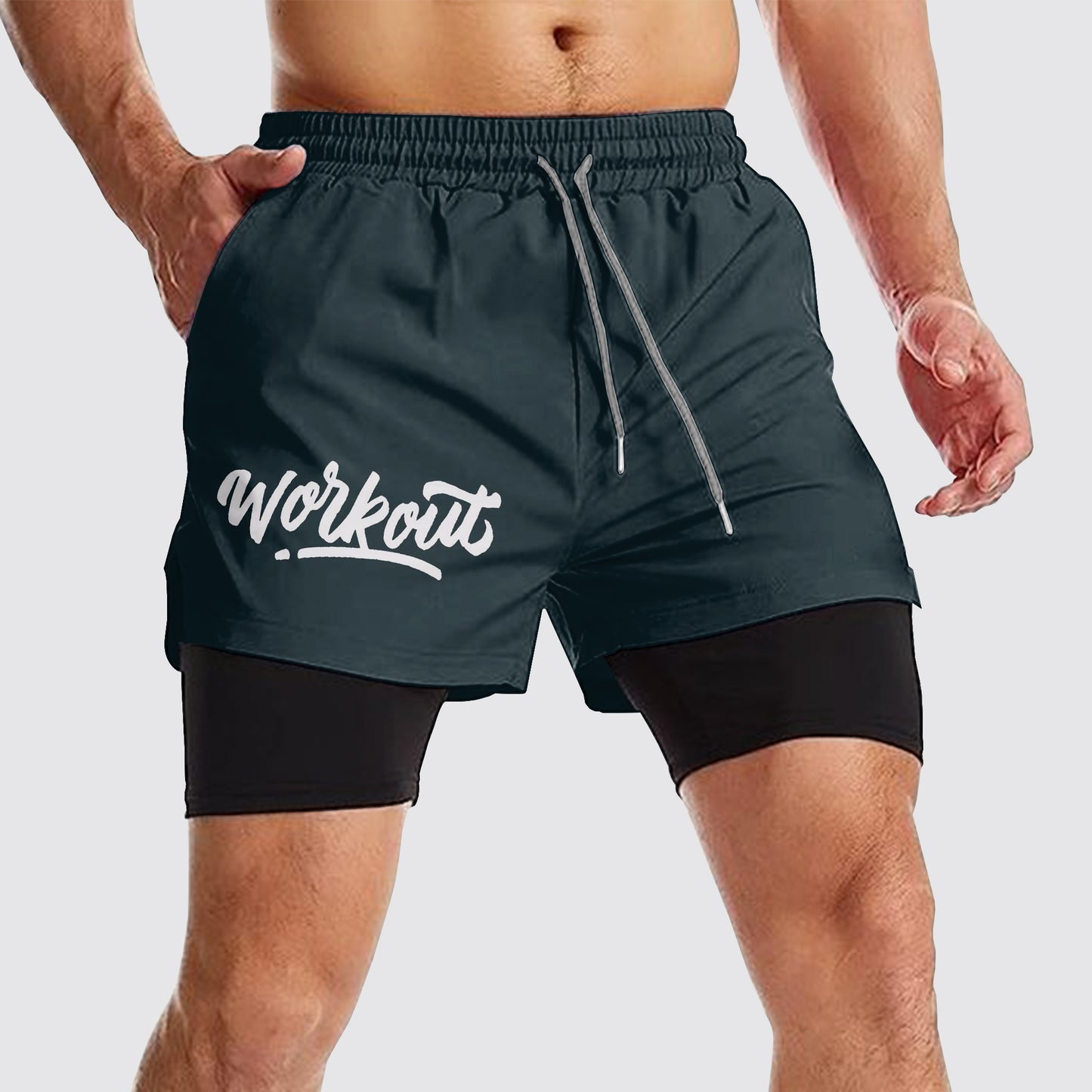 Double Layer Performance Shorts: Your Gym Training Essential!- AA01119