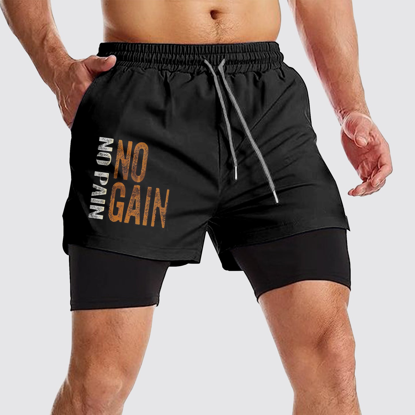 Double Layer Performance Shorts: Your Gym Training Essential!- AA01121