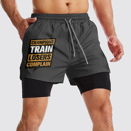 Double Layer Performance Shorts: Your Gym Training Essential!- AA02321