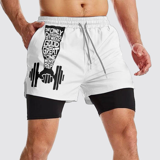 Double Layer Performance Shorts: Your Gym Training Essential!- AA02328